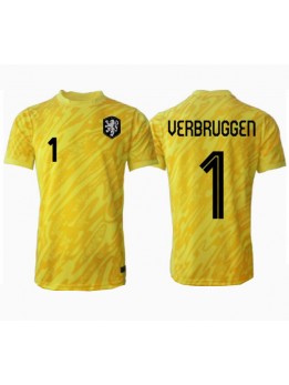 Billige Nederland Bart Verbruggen #1 Keeper Bortedrakt EM 2024 Kortermet